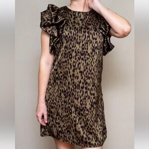 THML SLEEK CHEETAH DRESS Sz XS Women